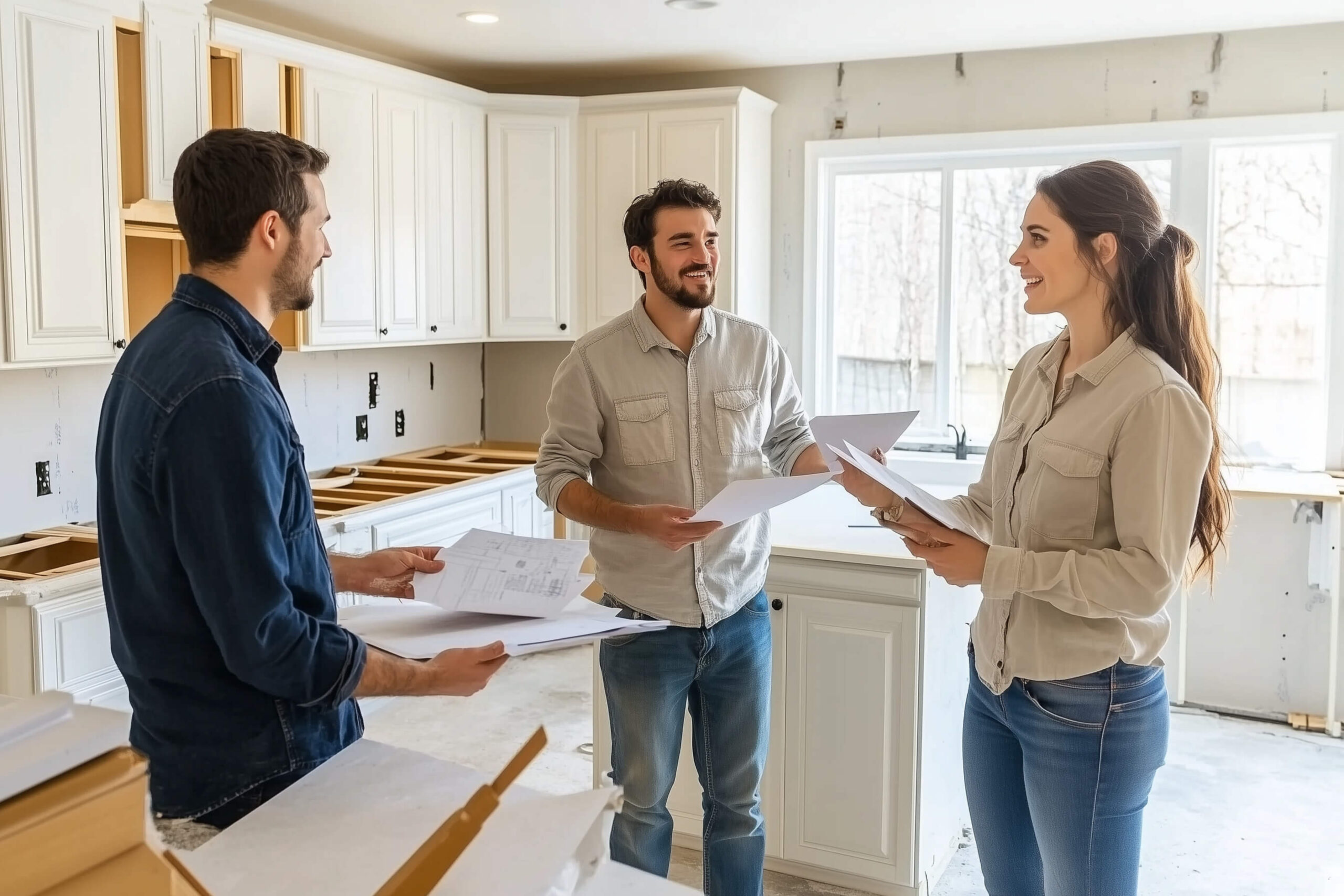Contractor meeting with homeowner to discuss a project